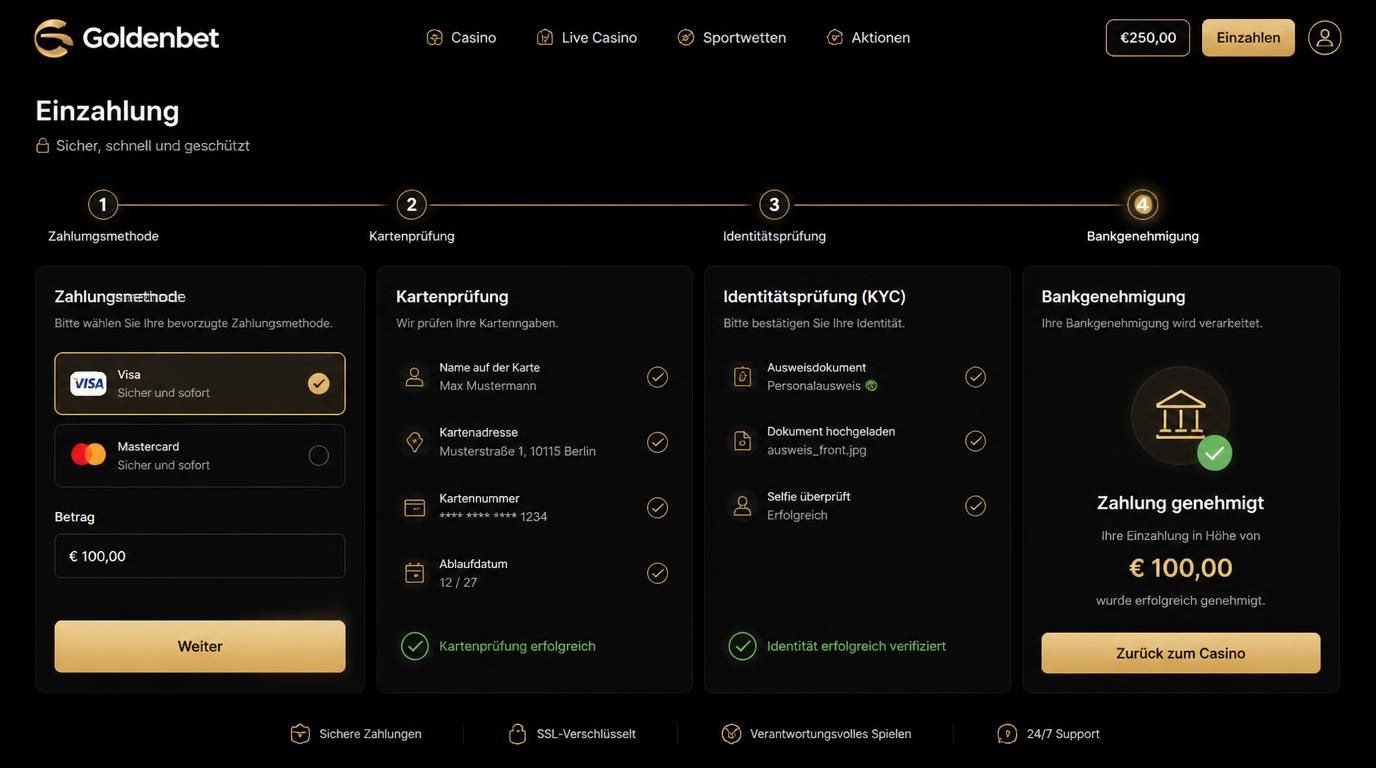 Bild zeigt Kreditkarten-Transaktion mit Visa &, Mastercard sowie Identitätsprüfung