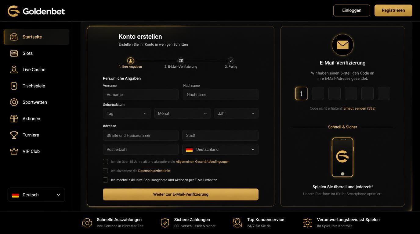 Schnelle Registrierung mit Formular &, Verifizierung