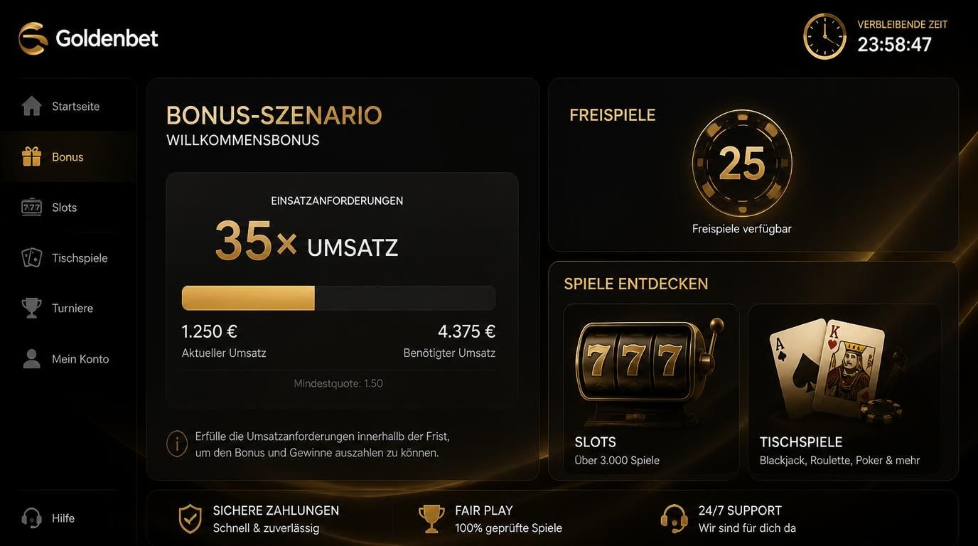 Diagramm mit Umsatzanforderungen, Freispiele und Fristen grafisch dargestellt
